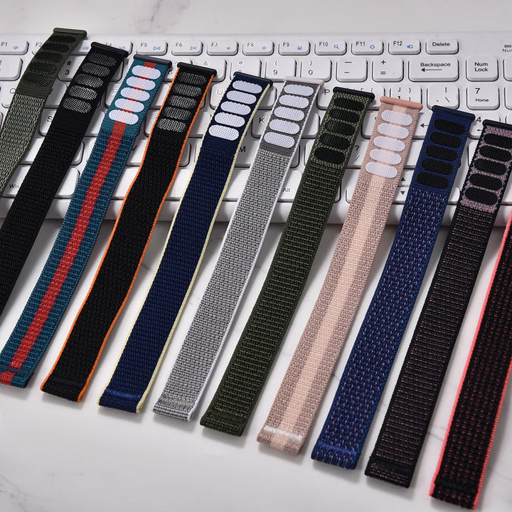 NATOBELT Hook Loop Adjustable For Comfort Delugs Nylon Sailcloth Strap Elastic Watch Strap 20mm 22mm Quick Release Watchbands