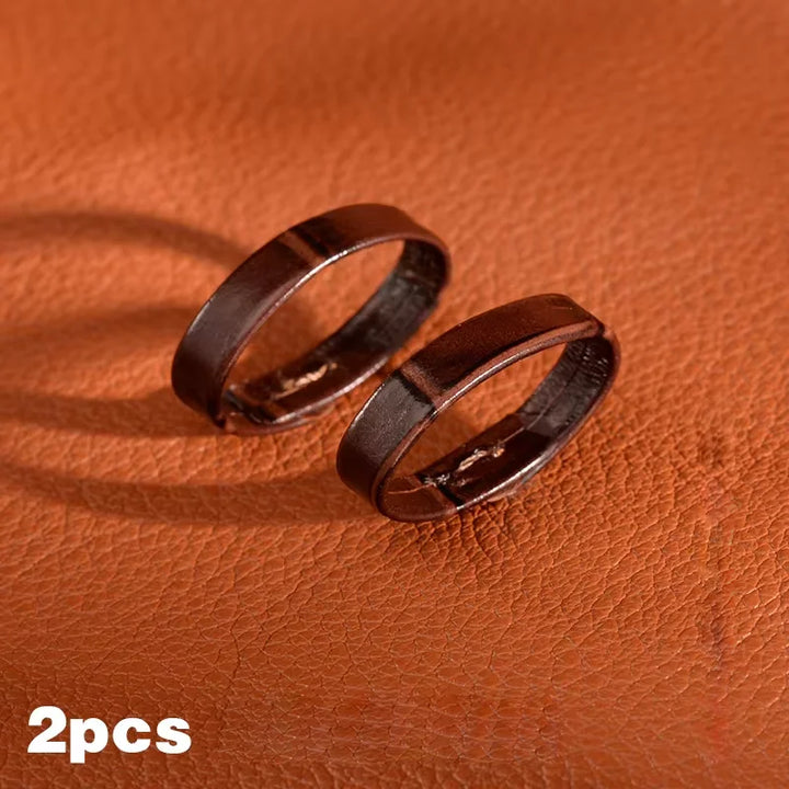 2‑Piece Leather Watch Band Keeper Loops – 14–24mm, Black & Brown