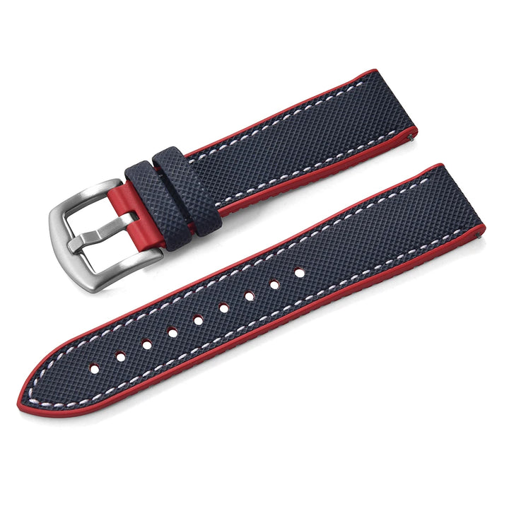 For Longine Seiko Water Ghost Hamilton Series Nylon FKM Rubber Bottom Watch Strap 18-20-22-24mm Strap Soft Waterproof Wrist Band