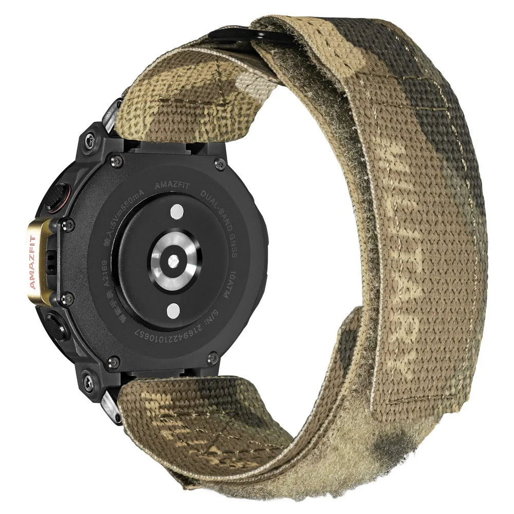 Hemsut Watch Bands For Huami Amazfit T-Rex 2/T-Rex 3/Pro Millitary Camouflage Nylon Sports Strap With Woven Loop Design