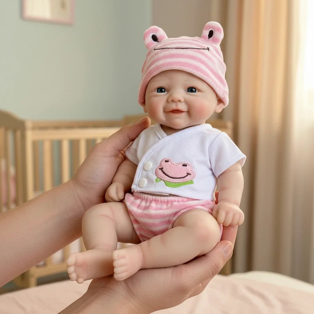 NPK 12inch Vivienne Doll 1100G Weight Super Soft Solid Silicone Mouth Can Open Comes with Pacifier Squishy Elastic Toy