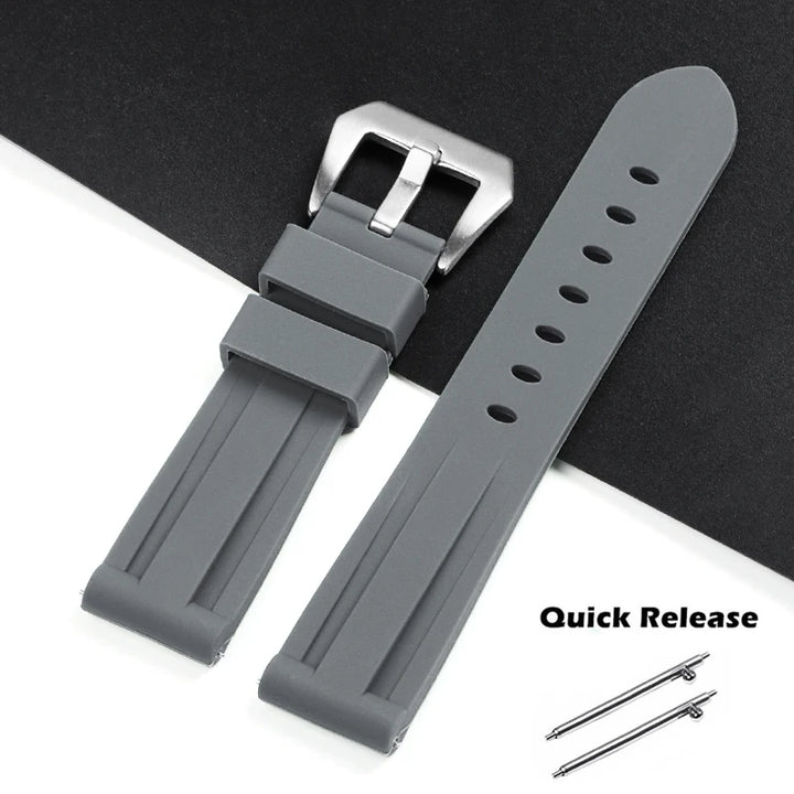 Quick Release Silicone Watch Band 20–26mm for Panerai, Omega, Seiko & Casio
