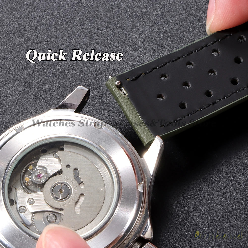 Nylon Sailcloth Watch Strap 18 20mm 22mm Band Waterproof Fabric Premium Watchband Quick Release Wristband Belt Watch Accessories
