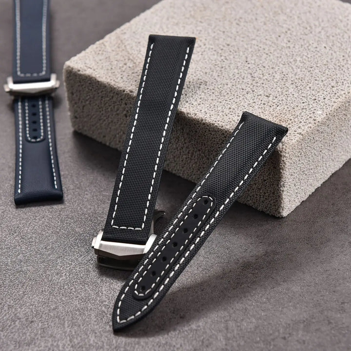 For Omega Strap Leather Sailcloth Watch Strap 20mm22mm Canvas Sailcloth Watch Band for Seiko Business Universal Bracelet for Men