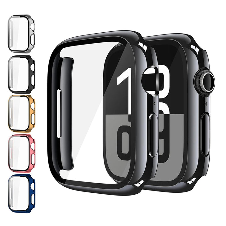 Screen Protector For Apple Watch Case Series 11 10 9 SE 8 7 6 5 46mm 42mm 45mm 44mm 40 41 PC Bumper+Tempered Glass iWatch Cover