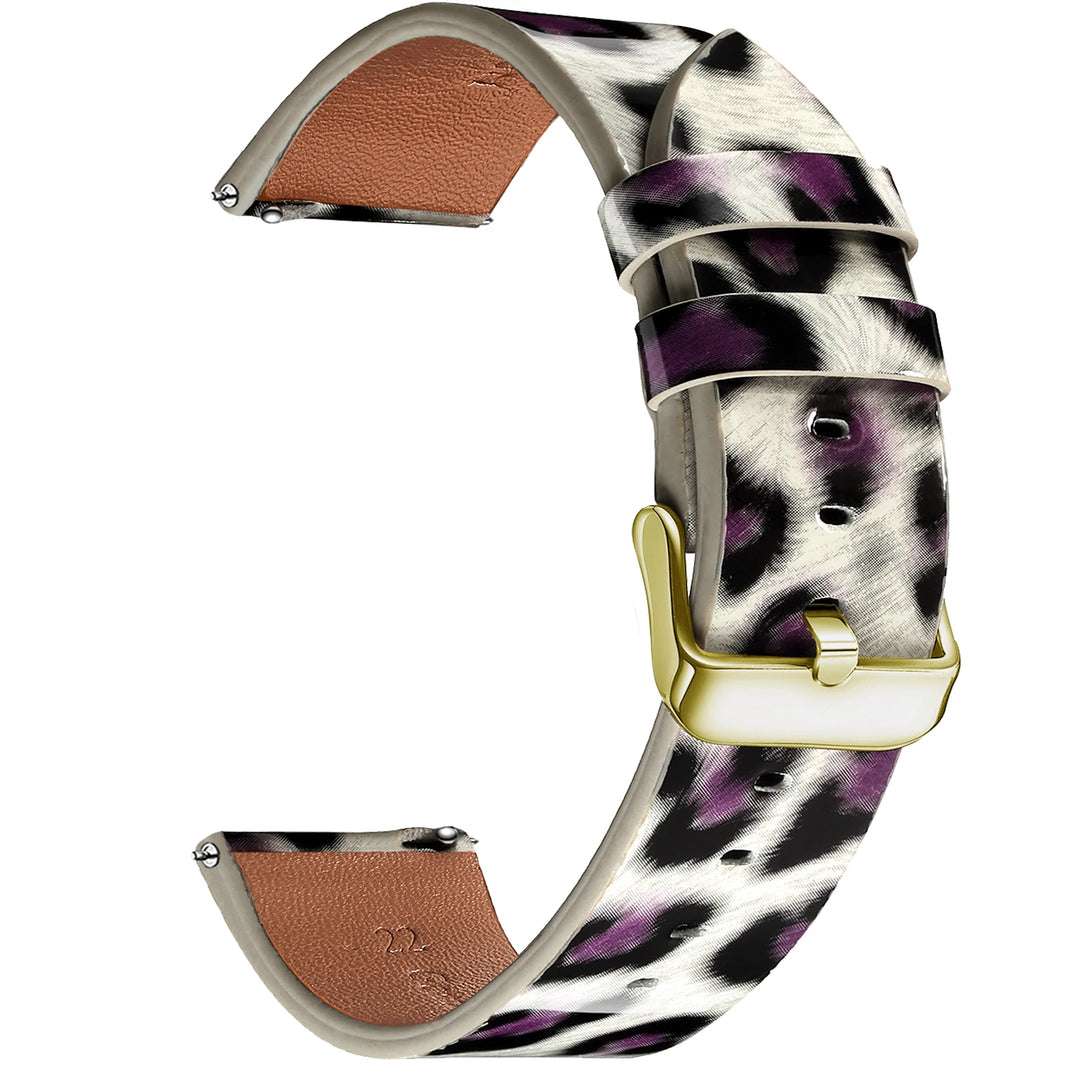 Leopard Print Leather Watch Strap 20/22mm (Quick Release)