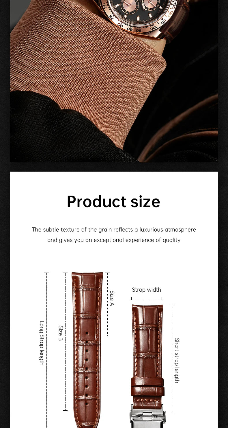 MAIKES Luxury Leather Watch Strap Quick Release Accessories For Rolex Omega IWC Watchbands Green 19mm 20mm 21mm 22mm Watch Band