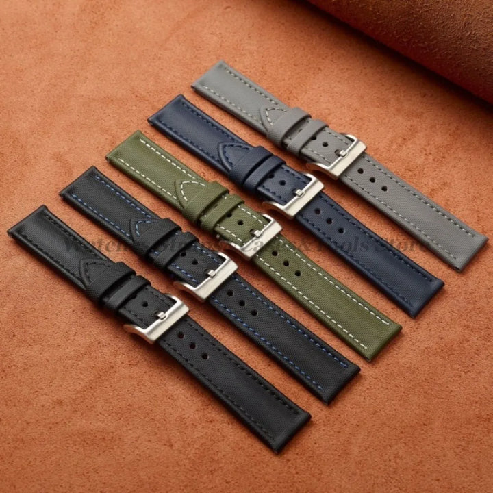 18mm 19mm 20mm 21mm 22mm Premium Sailcloth Watch Band for Omega for Seiko Divers Stitching Quick Release Army Green Sport Straps