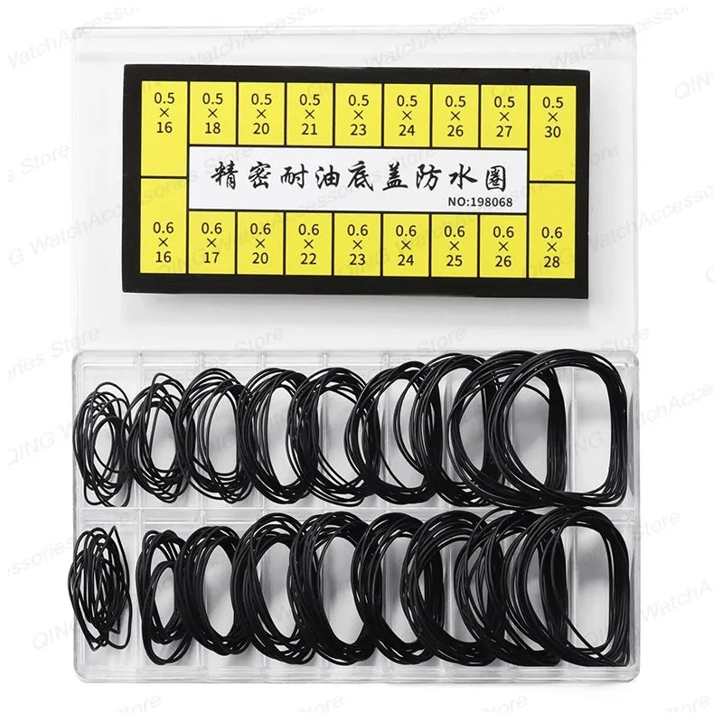 Watch Repair O-Ring Gasket Set – 0.5/0.6mm Waterproof & Oil-Resistant