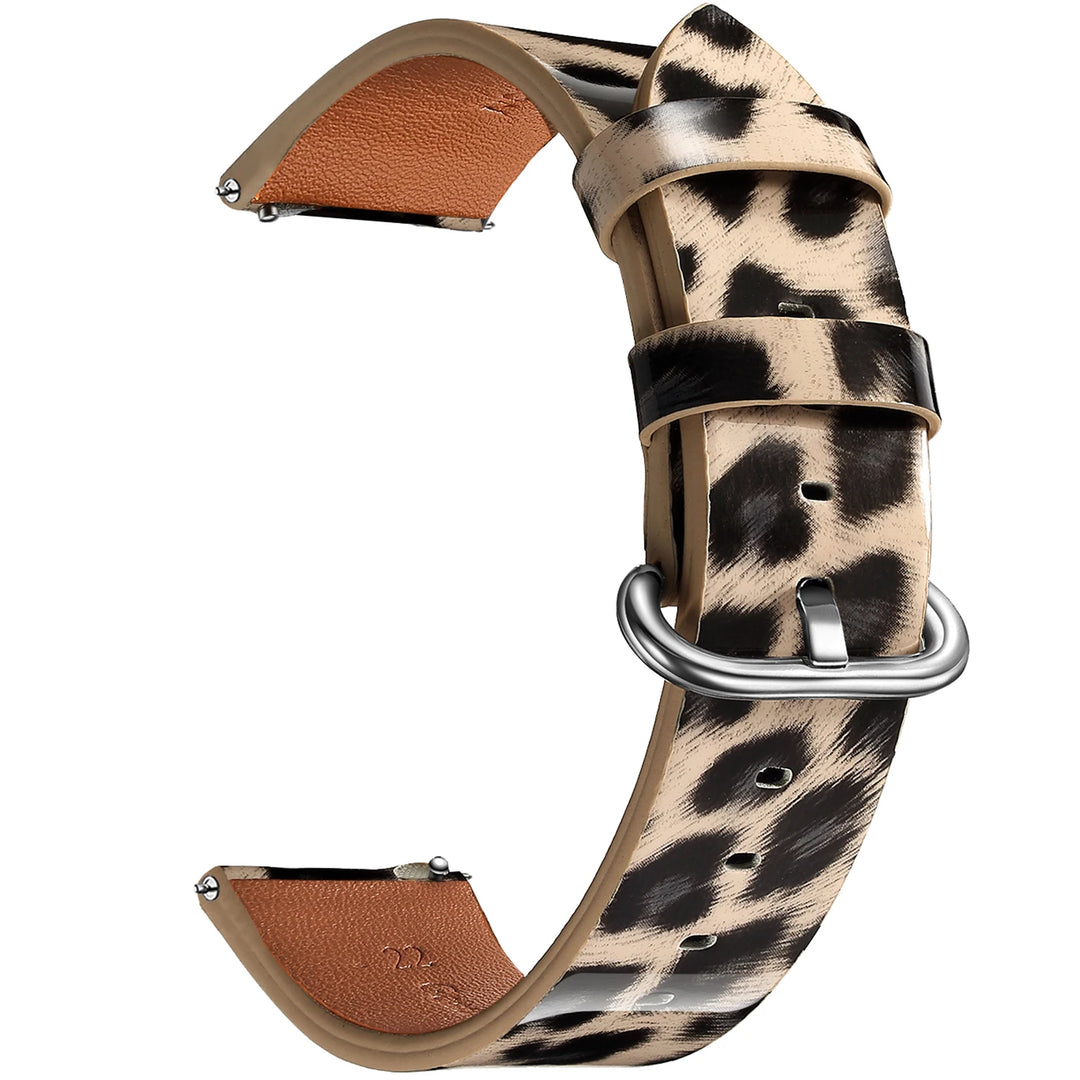 Leopard Print Leather Watch Band 20/22mm (Quick Release)