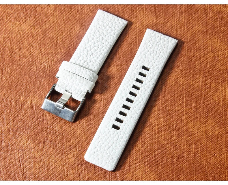 Genuine Leather Watch Strap for Diesel (22–30mm, Black)
