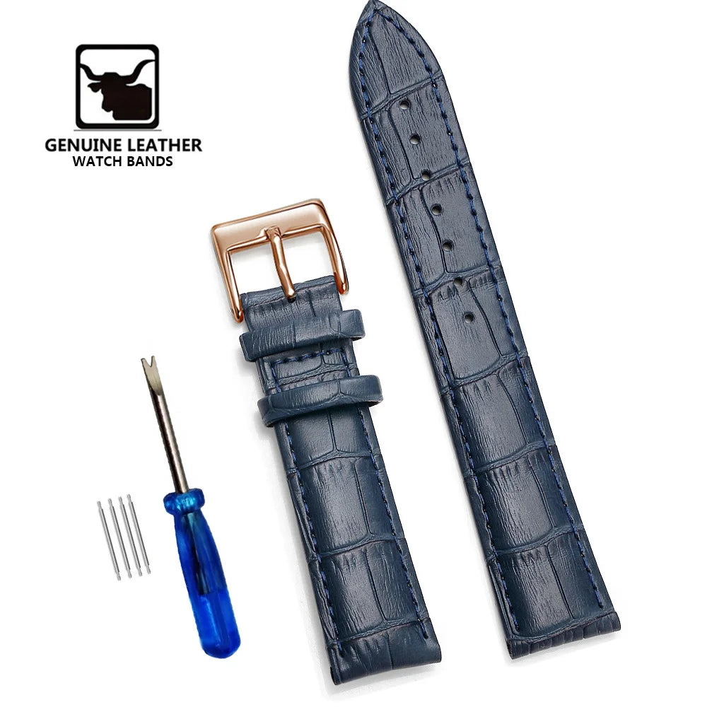 Premium Genuine Leather Watch Band 12–24mm (With Tool)