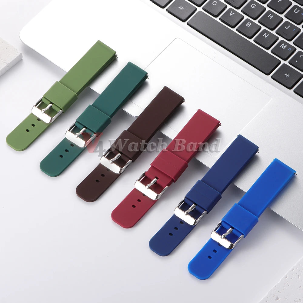 Silicone Watch Band Rubber Wrist Straps 18mm 20mm 22mm 24mm Watch Strap for Galaxy Replace Bands for Oris for Seiko for Citizen