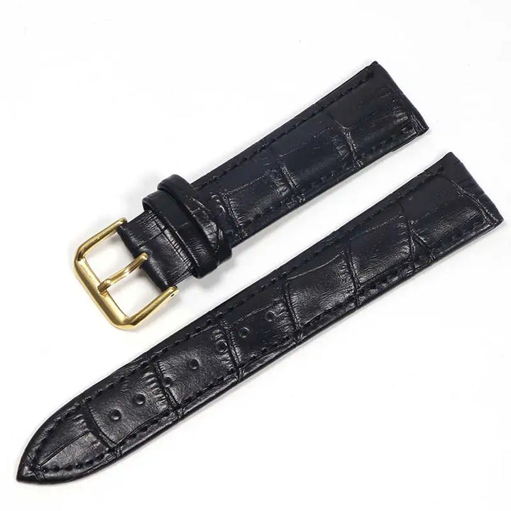 Genuine Leather Watch Strap with Steel Pin Buckle (12-24mm)