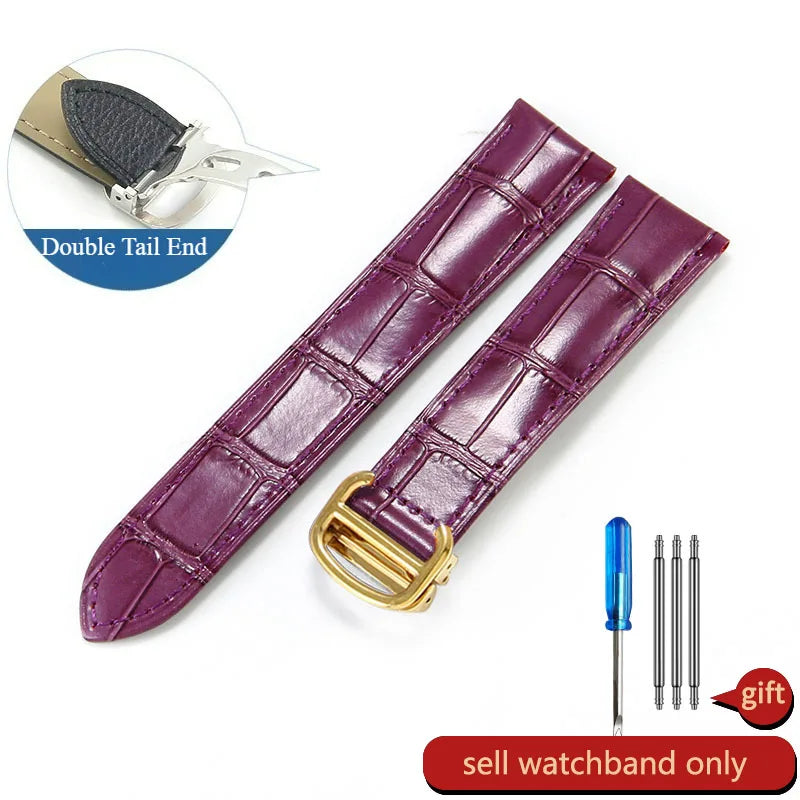 Genuine Leather Cartier Tank Solo Watch Strap 17–25mm (Brown & Black,