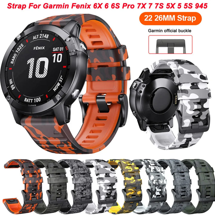 EasyFit Silicone Watch Strap 22/26mm Quick Release for Garmin Fenix & Epix Pro Gen2