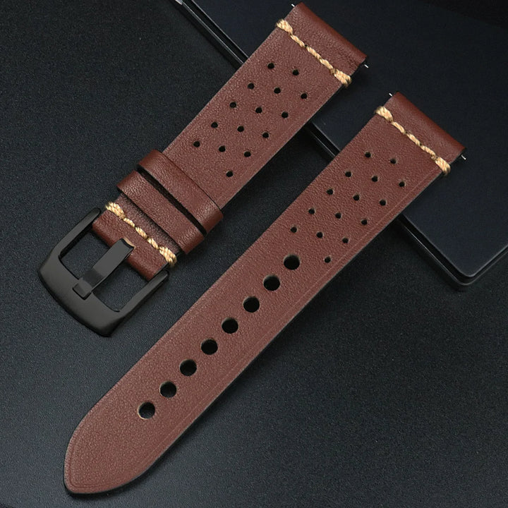 Fashion Quick Release Top Grain Leather Watch Band 20mm 22mm