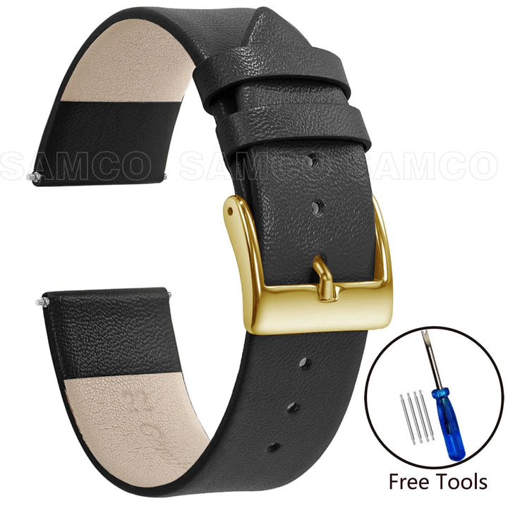 Minimalist Leather Watch Strap 12–22mm