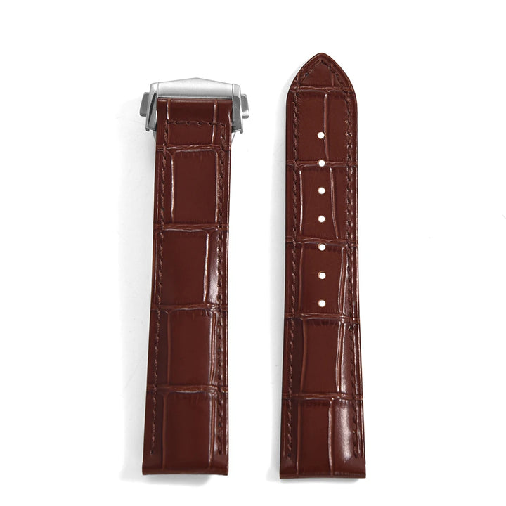 Premium Grade Bamboo Strip Pattern Leather Watch Strap 19mm 20mm 21mm 22mm Perfect Fit Flat End Universal Quick Release Bands