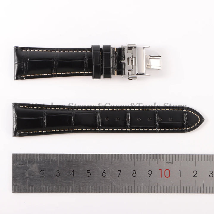 18mm 19mm 20mm 21mm 22mm Cowhide Leather Watch Strap for Longines Watch Bracelet Universal Butterfly Clasp Wristband Replacement