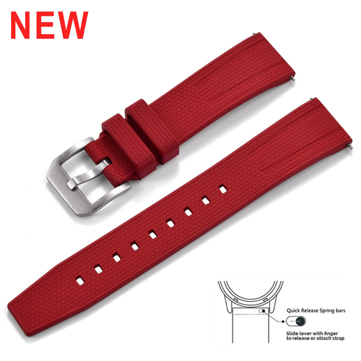 JUELONG Premium Busluo Fkm Rubber Watch Strap 20mm 22mm Watch Bands Fluororubber Straps For Traditional Diving Watch Accessories