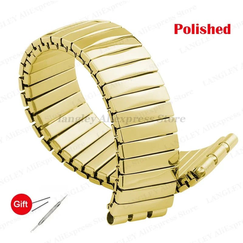 Elastic Metal Stretch Watch Band for Swatch – 17/20mm Stainless Steel