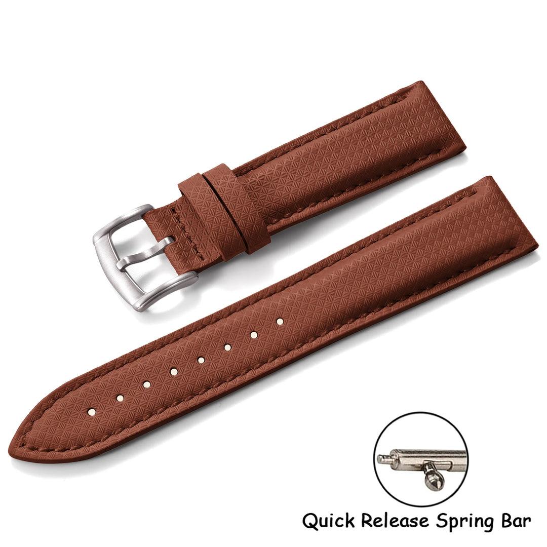New Design FKM Rubber Sailcloth Strap 18/19/20/22mm Quick Release Leather Watch Band Universal Butterfly Buckle Band For Omega