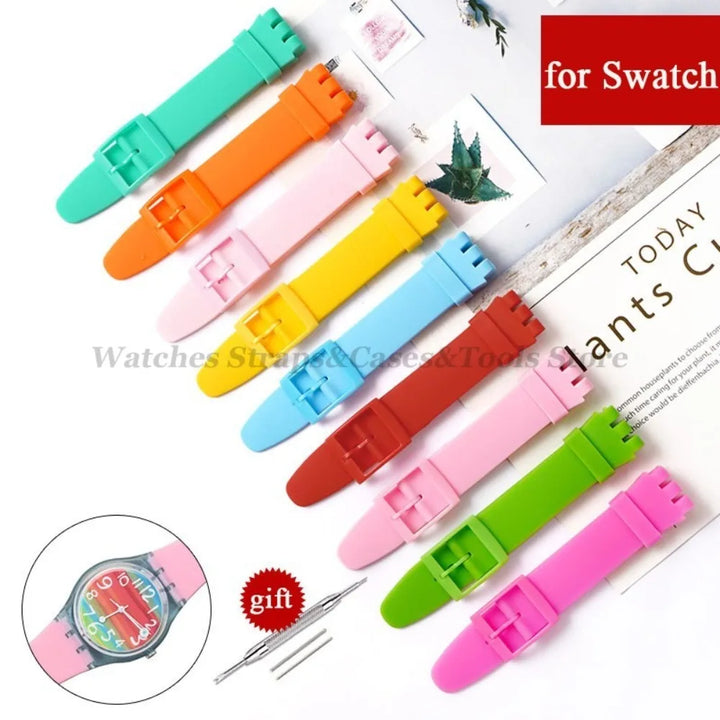 Soft Silicone Watch Strap – 16/17/19/20mm, Colorful Replacement with Tools