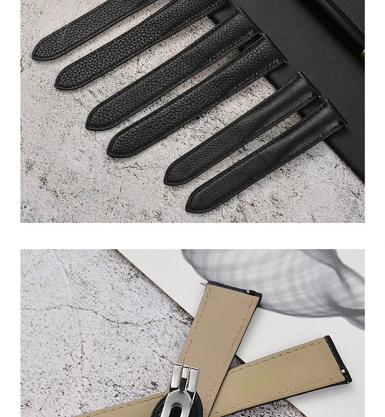 Cowhide Watch Strap Accessories for Cartier Tank – 16–23mm, Stainless Steel