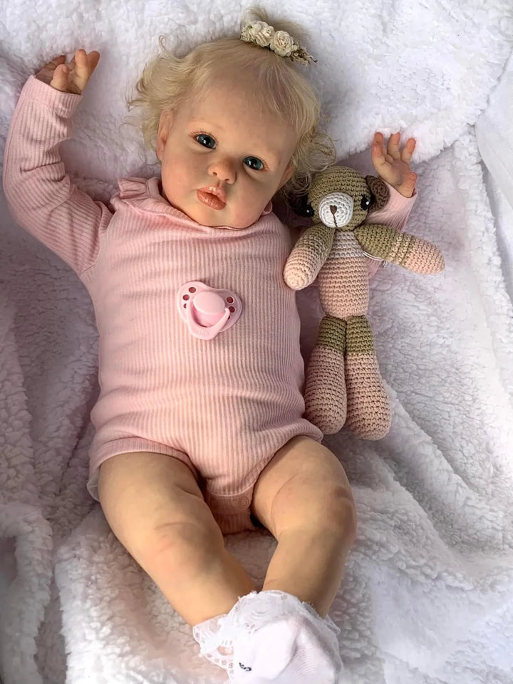 24" Ellie Realistic Toddler Girl Reborn Doll (Soft Touch, Hand‑Rooted Hair)