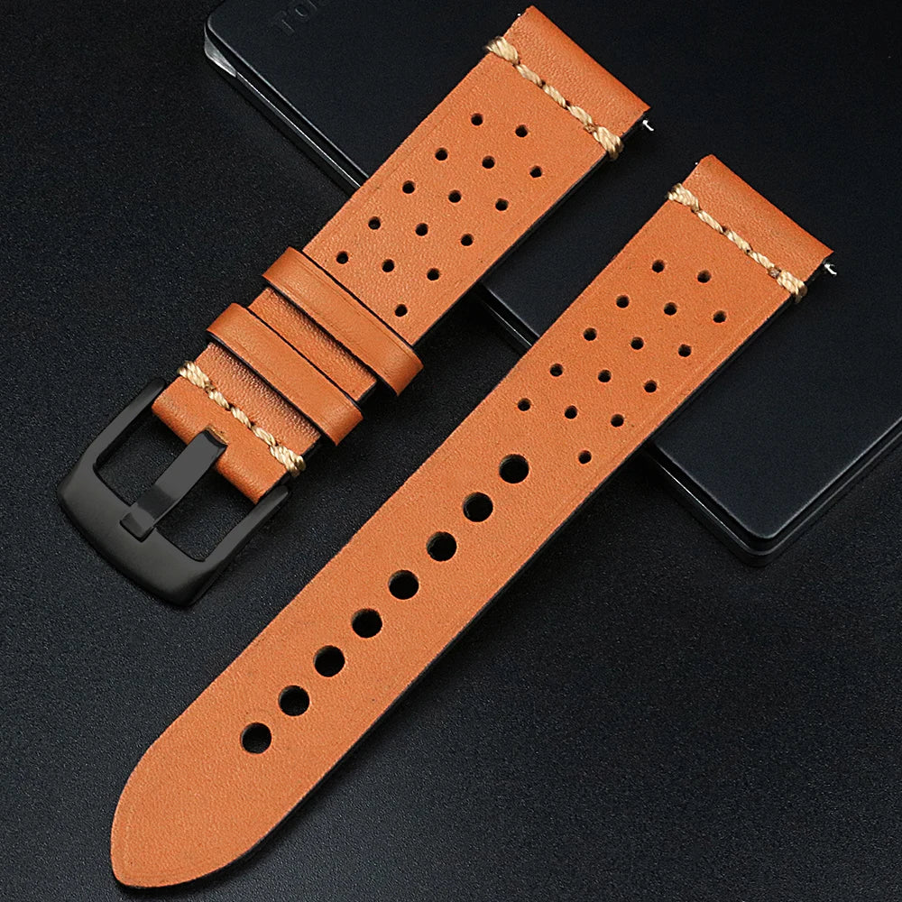 Fashion Quick Release Top Grain Leather Watch Band 20mm 22mm