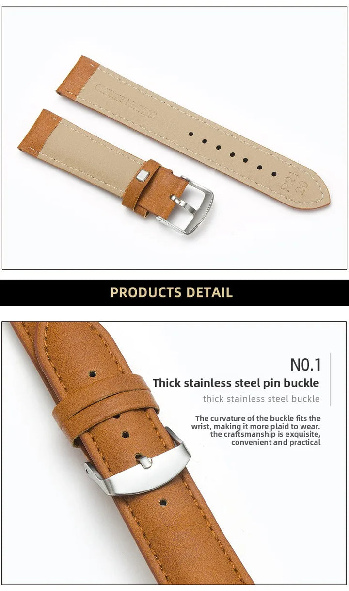 Brown PU Leather Watch Strap 20/22mm (Unisex)