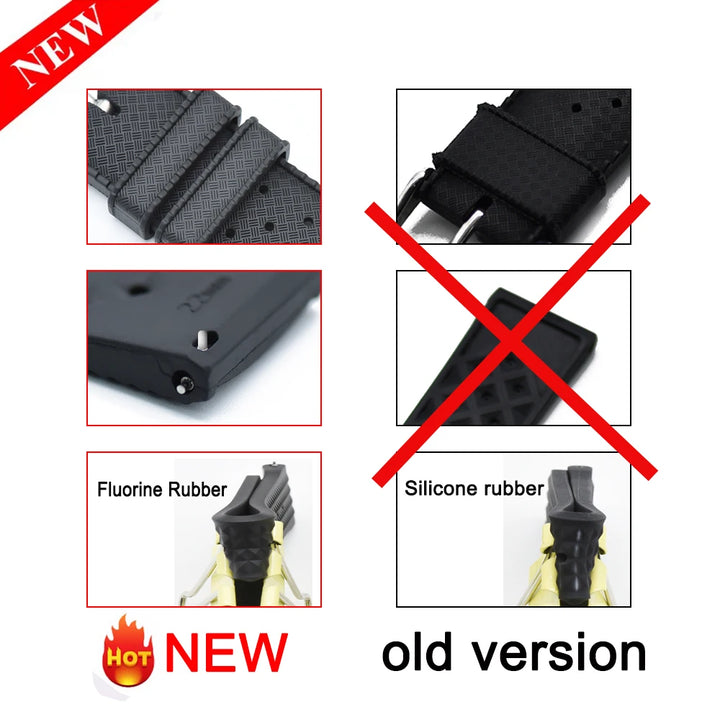 Premium Grade Fluororubber Tropical Watch Strap 18mm 20mm 22mm 24mm For S-eiko SRP777J1 FKM Watch Bands For Men's Diving Watches