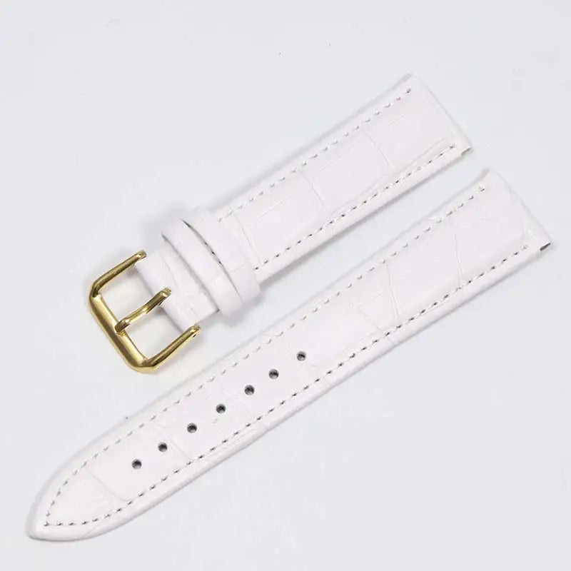 Genuine Leather Watch Strap with Steel Pin Buckle (12-24mm)