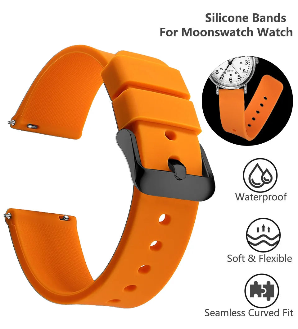 Soft Silicone Quick-Release Watch Band 14–24mm