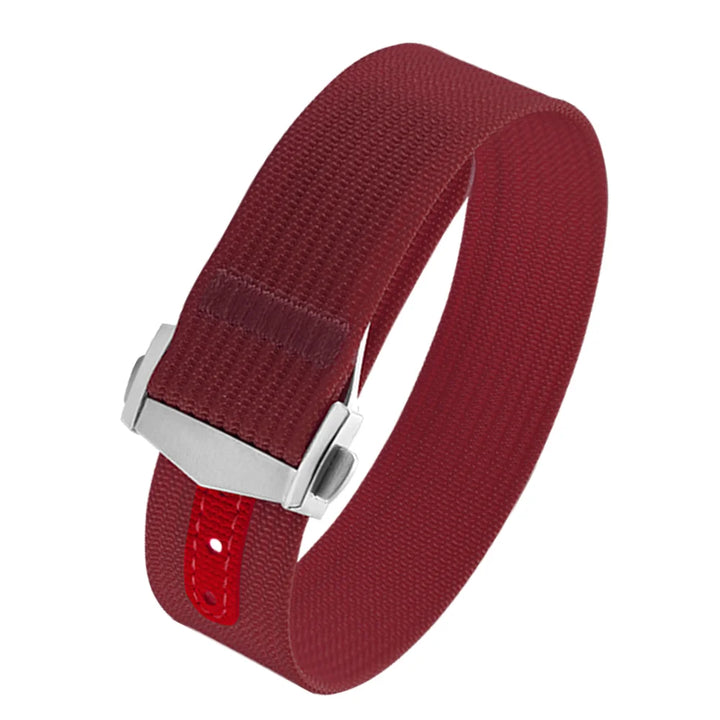 JUELONG Canvas Sailcloth Watch Strap 18mm 20mm 22mm Rubber Hole Sport Waterproof Folding Buckle Watchband For Omega Swatch Moon