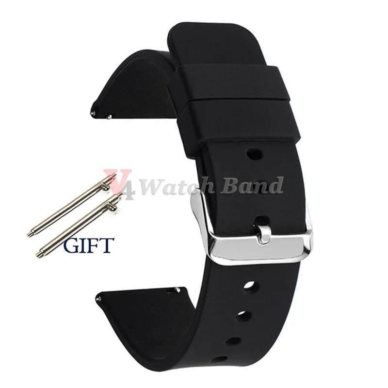 Universal Watch Straps 20mm 22mm 24mm 14mm 16mm 18mm Quick Release Silicone Band for Samsung for Huawei Women&Men Accessories