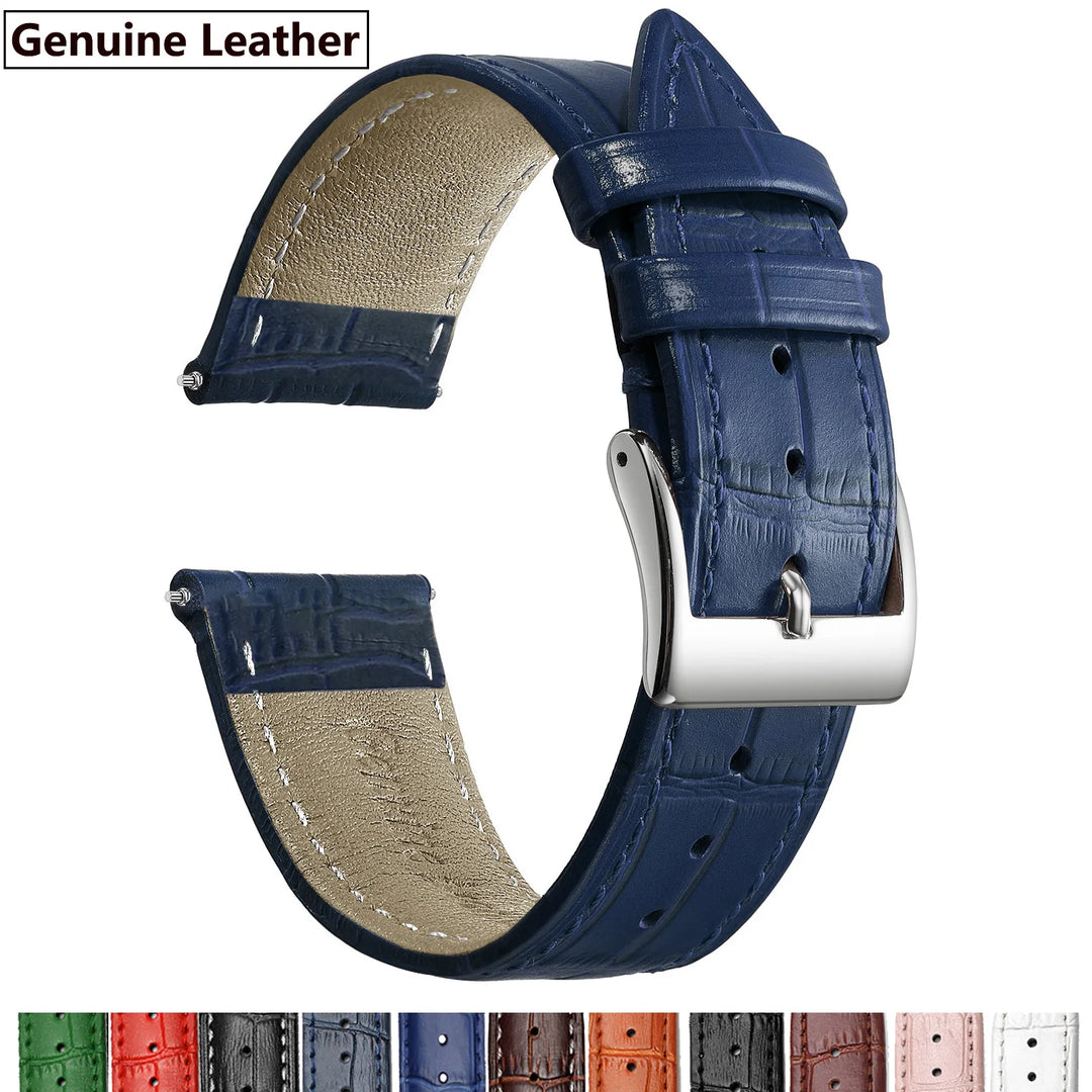 Premium Genuine Leather Watch Strap – 12–24mm with Tool
