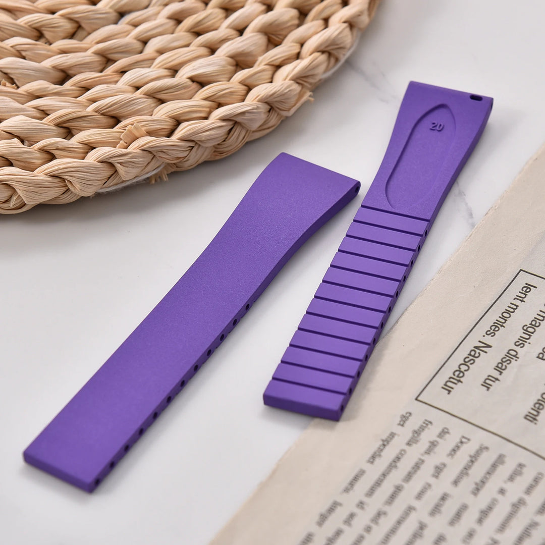 NATOBELT CTS FKM Rubber Watch Band Strap 16mm 18mm 19mm 20mm 21mm 22mm Quick Release Butterfly Cut-to-Size Sweatproof Waterproof