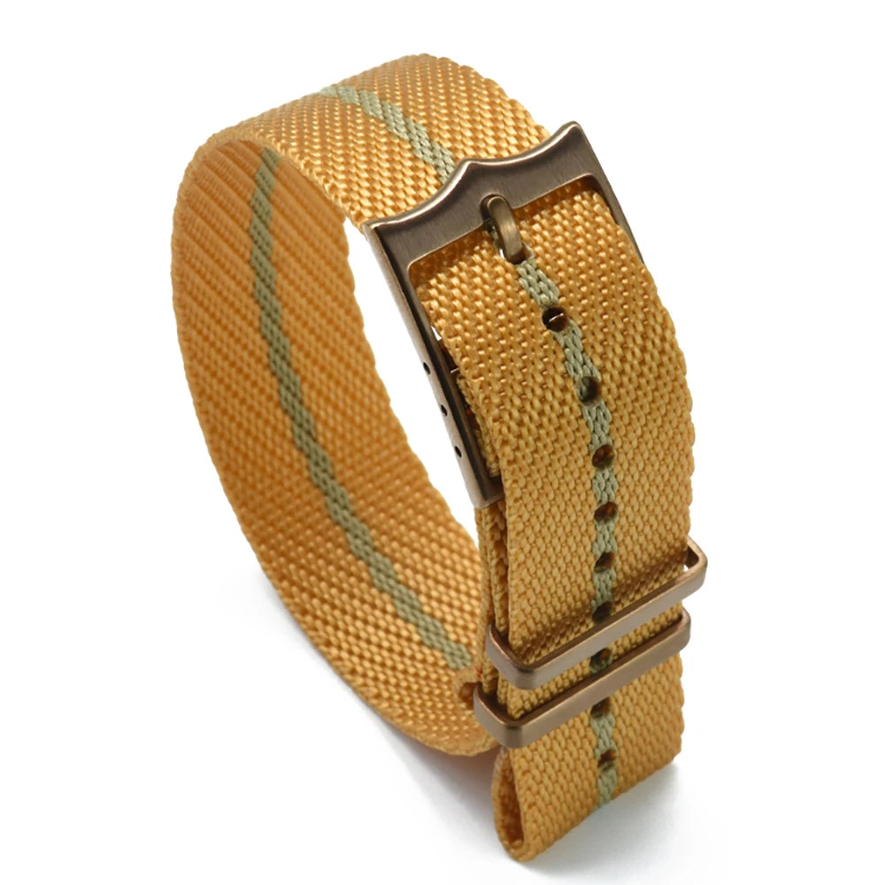 NATOBELT Military Nylon Watch Straps Movable Ring Bronze/Silver Buckle Watchbands For Tudor Nylon Sailcloth Strap 20mm 22mm