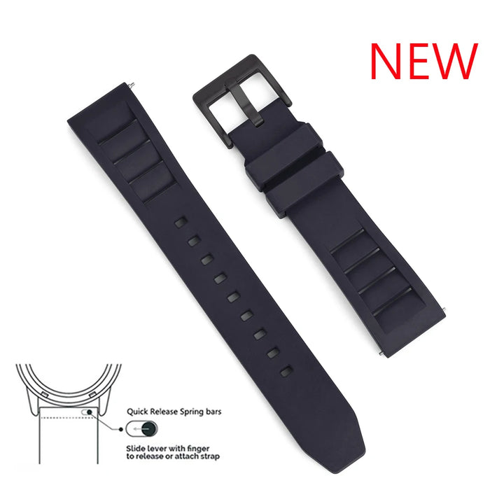 Premium Fluoro Rubber Watch Band Quick Release FKM Rubber Watch Strap 20mm 22mm Watch Strap Watch Replacement Watchband