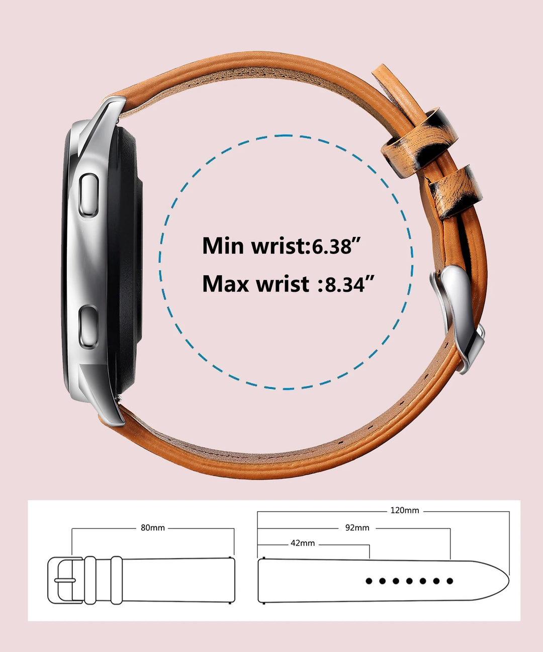Leopard Print Leather Watch Band 20/22mm (Quick Release)