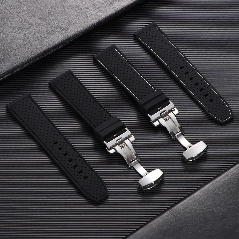 Premium Silicone Watch Strap – 20/22mm, Waterproof & Breathable, Butterfly
