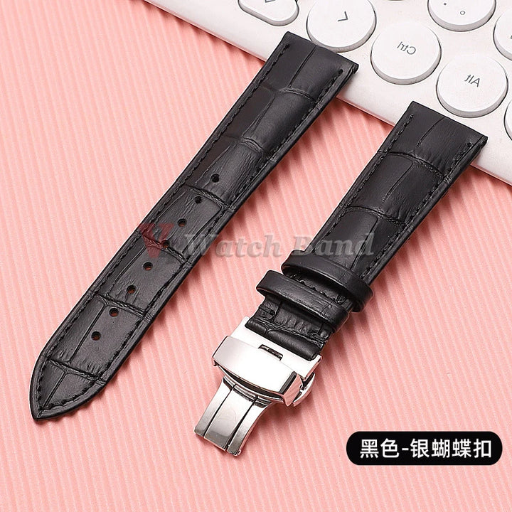 Quick Release Leather Watchband for Omega Business Watch Band for Seiko Butterfly 24mm 22mm 20mm 18mm Buckle Black Brown Strap