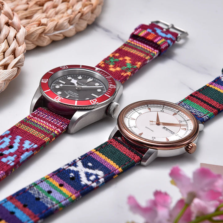 JUELONG Multicolor Nylon Sailcloth Watch Strap 20/22mm