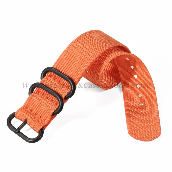 Sailcloth Nylon Watch Strap with Ring Buckle (18–24mm)