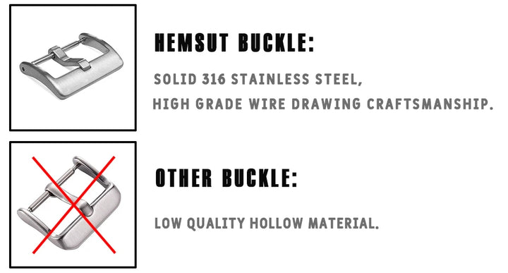 HEMSUT High Quality Genuine Leather Watch Band Quick Release Handmade Cowhide Straps For Men 18MM 20MM 21MM 22MM