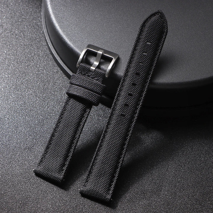 Nylon & Leather Hybrid Watch Strap (20/22mm, Quick Release)
