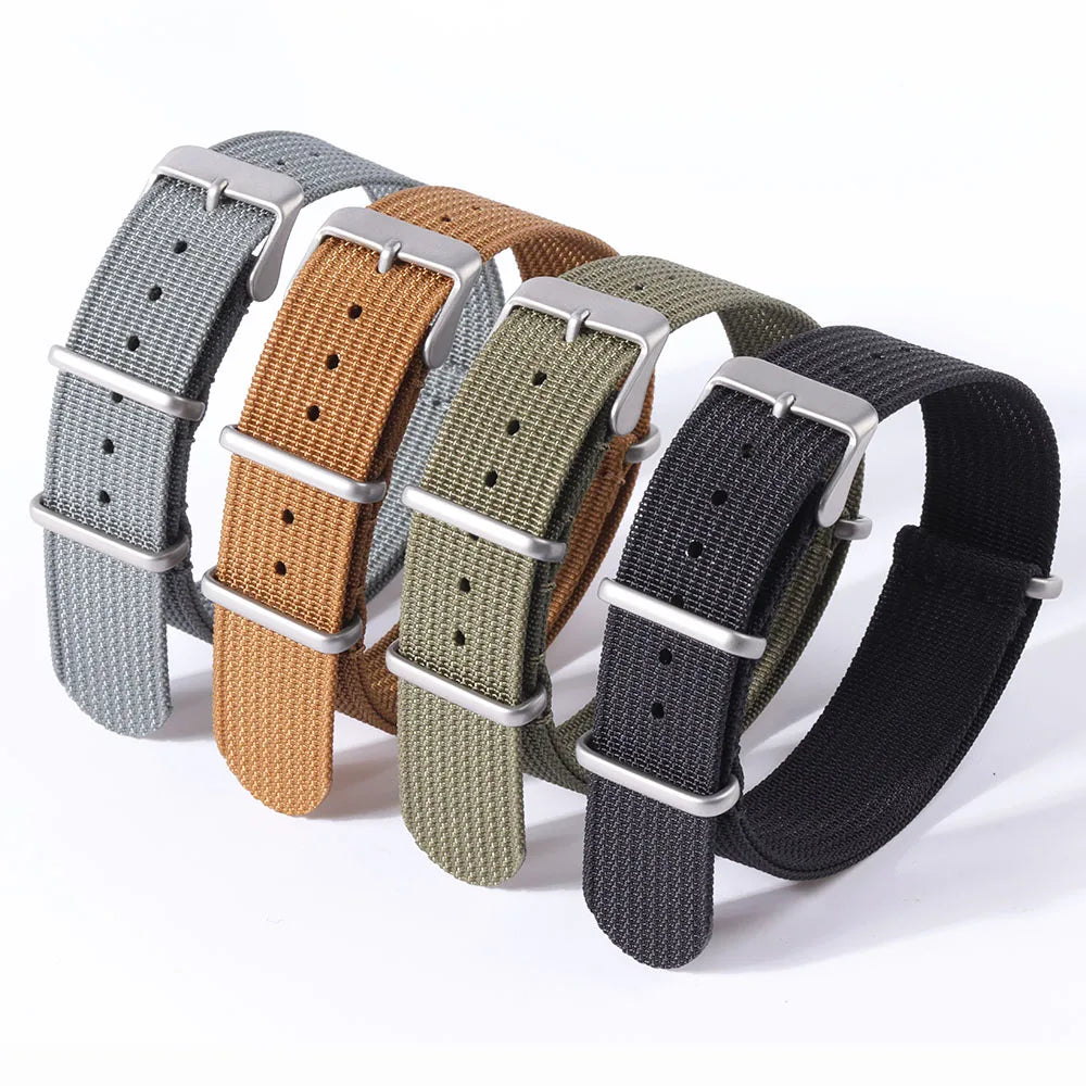 18mm 20mm 22mm High Quality Nylon Strap Military for Rolex Braid Ribbed Sport Bracelet for Samsung Galaxy Watch4/3/5 Watchband