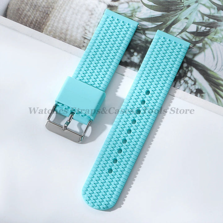 Soft Silicone Rubber Watch Band 18–24mm for Omega & Huawei (Quick